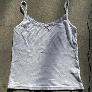 Elegant White Lace Trim Cami Top and Basic black Cami